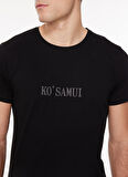 Ko Samui Bisiklet Yaka Baskılı Siyah Erkek T-Shirt MTT G540 REKST_REFLECTOR REGULAR