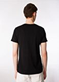 Ko Samui Bisiklet Yaka Baskılı Siyah Erkek T-Shirt KMTT S242 WAIT_SNAPSHOT REGULAR FIT