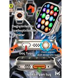 T800 Ultra Çift Kordonlu Akıllı Saat Ios Andorid Destekli Arama Özeliği Lcd Ekran 3 tuş Smartwatch