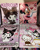 4 adet stickerli boyama kitabı (Minnie,kuromi,Hello kitty,kuromi2 figürlü)