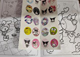 4 adet stickerli boyama kitabı (Minnie,kuromi,Hello kitty,kuromi2 figürlü)