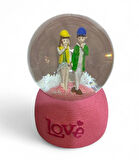 8 cm Müzikli Işıklı  Romantik Anlar Kar Küresi 8896