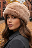 Tezzgelsin Kadın Kışlık Vegan Kürk Peluş Kalpak Şapka