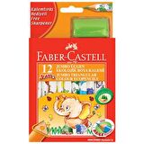 Faber-Castell Jumbo Üçgen Beyaz Gövde Boya Kalemi 12 Renk Yarım Boy