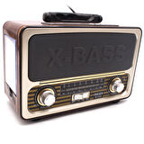 Nikula Star Bluetooth Şarjlı Nostaljik Antika Radyo Müzik Çalar Işıldak Usb Tf Aux 4618 RDL-4618