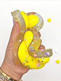 Dev Pati Squishy Taba Squishy Kedi Pati Sıkma 14 cm Pullu Pati Sukuşi - Şeffaf Sarı
