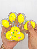 Dev Pati Squishy Taba Squishy Kedi Pati Sıkma 14 cm Pullu Pati Sukuşi - Şeffaf Sarı