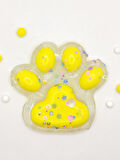 Dev Pati Squishy Taba Squishy Kedi Pati Sıkma 14 cm Pullu Pati Sukuşi - Şeffaf Sarı