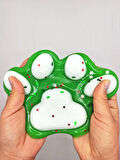 Dev Pati Squishy Taba Squishy Kedi Pati Sıkma 14 cm Pullu Pati Sukuşi - Yeşil