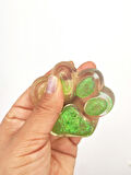 Işıklı Simli Şeffaf Pati Squishy Taba Sukuşi Yumuşacık 6 cm Pati Sukuşi - Yeşil