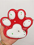 Dev Pati Squishy Taba Squishy Kedi Pati Sıkma 14 cm Pullu Pati Sukuşi - Kırmızı/Beyaz