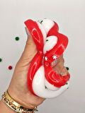 Dev Pati Squishy Taba Squishy Kedi Pati Sıkma 14 cm Pullu Pati Sukuşi - Kırmızı/Beyaz