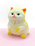 Kedi Süslü Squishy Kedi Taba Sukuşi Tüylü Yumuşacık 8 cm - Sarı