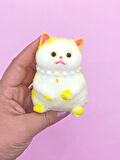 Kedi Süslü Squishy Kedi Taba Sukuşi Tüylü Yumuşacık 8 cm - Sarı