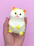 Kedi Süslü Squishy Kedi Taba Sukuşi Tüylü Yumuşacık 8 cm - Sarı