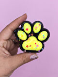 Siyah Pati Taba Squishy Kedi Pati Sıkma 7 cm Pullu Pati Sukuşi - Sarı