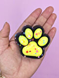 Siyah Pati Taba Squishy Kedi Pati Sıkma 7 cm Pullu Pati Sukuşi - Sarı