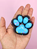 Siyah Pati Taba Squishy Kedi Pati Sıkma 7 cm Pullu Pati Sukuşi - Mavi