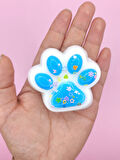 Beyaz Pati Taba Squishy Kedi Pati Sıkma 7 cm Pullu Pati Sukuşi - Mavi