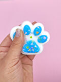 Beyaz Pati Taba Squishy Kedi Pati Sıkma 7 cm Pullu Pati Sukuşi - Mavi
