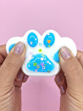 Beyaz Pati Taba Squishy Kedi Pati Sıkma 7 cm Pullu Pati Sukuşi - Mavi