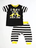 Rocker Çizgili Kapri + T-shirt Takım