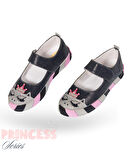 Prenses Parlak Denim Kız Çocuk Babet