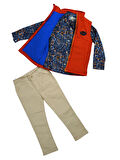 3'lü Takım Anorak Yelek & Gömlek &Gabardin Pantolon Erkek Çocuk