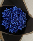 KAYZEN Solmayan saten mavi 7li gül