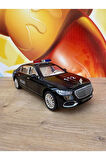 Mercedes Benz Maybach S680 Polis Diecast 1:24 Büyük Boy Metal Araba Işıklı Sesli Kapı Bagaj Açılır