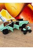 Diecast Metal Tesla Cybertruck Pickup 1:24 Motorlu Tesla Diecast Araba Sesli Işıklı Açılan Kapılar