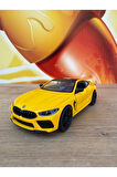 BMW M8 Diecast Çek Bırak Model Araba 1:34 Ölçek BMW M8 Metal Oyuncak Araba