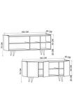 Milano Ahşap Ayaklı Modern Konsol 160 Cm Safir Meşe - Beyaz