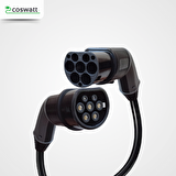 Coswatt Elektrikli Araba Tip-2 Şarj Kablosu / Çantalı / 22 kW / 32A / Trifaze / 5m