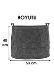 Çok Amaçlı Organizer, Keçe Felted Örgülü Kırlı Çamaşır Sepeti, Oyuncak Sepeti Gri 105383 - KASA 290
