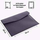 Blu Siyah Deri İç Bölmeli Dosya Evrak Notebook Tablet Çantası Erkek Kartvizitlik Kalem Kılıfı