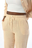 KADIN BELİ LASTİKLİ RAHAT KALIP PAMUK PANTOLON