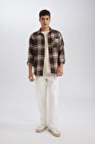 DeFacto Regular Fit Kareli Oduncu Flanel Uzun Kollu Gömlek D4132AX24WNBN192