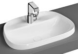 VitrA Frame 5696B403-0041 Tezgah Üstü TV Lavabo, Armatür Bantlı, VitrA Clean, 57 cm, Beyaz