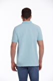 Açık Mavi Regular Fit %100 Pamuk Polo Yaka Tişört | XXL