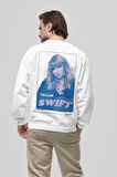 Reputation Yazılı Unisex Oversize Şarkıcı Taylor Swift Baskılı Sweatshirt