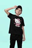 Hello Kitty Baskılı Unisex Çizgi Film Çocuk Tişört (1-12 Yaş)