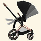 Cybex Priam 4/ Rose Gold-Black (her türlü zeminle başeden tekerlek teknolojisi)