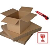 Eşya Paketleme Taşınma Seti - Karton Koli 10'Lu, Maket Bıçağı, Dikkat Kırılabilir Etiketi 10'lu