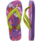 Havaianas Kids Top Fashion Lemon Greendark Purple  Mor Çocuk Terlik