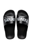 Havaianas 4148124 Slide Classic Logomania Tek Bant Siyah-Beyaz Unisex Terlik