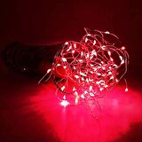 4 METRE KIRMIZI PİLLİ LED IŞIK KIRMIZI LED IŞIK KIRMIZI YILBAŞI AĞACI IŞIĞI KIRMIZI NOEL IŞIĞI PARLAK MODLU IŞIK