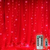 KIRMIZI SALKIM LED IŞIK KIRMIZI LED IŞIK USB + KUMANDALI KIRMIZI İNCE PERİ LEDLİ 3X2.5 METRE YILBAŞI IŞIKLARI NOEL IŞIKLARI