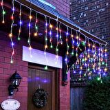3 METRE RENKLİ SAÇAK PERDE LED IŞIK 16 DALLI 60 CM 50 CM 30 CM DİR EKLEMELİ PERDE IŞIK SAÇAK LED IŞIK RENKLİ LED IŞIK