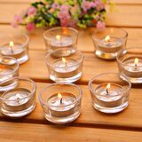 14 ADET CAM MUMLUK TEA LİGHT MUM İÇİN CAM MUMLUK TEALİGHT CAM MUMLUK 4.5X2 CM SEVGİLİLER GÜNÜNE ÖZEL MUMLUK